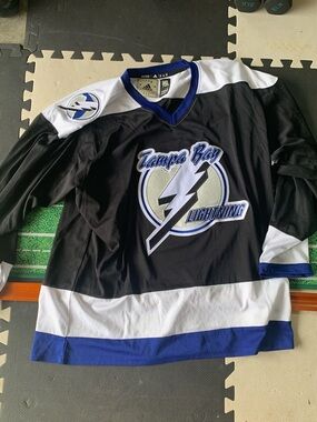 adidas Tampa Bay Lightning Team Classics Jersey - Black, White & Blue
